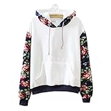 Fire Loli Women's Flowers Sleeve Cute Hoodies Sweater White, OneSize