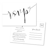 50 Blank RSVP Cards, RSVP Postcards No Envelopes