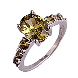 Psiroy 925 Sterling Silver Created Peridot Filled Promise Ring