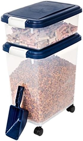 Myriad Pet Solutions 3 Piece Pet Food Storage Bin with Scoop, Blue