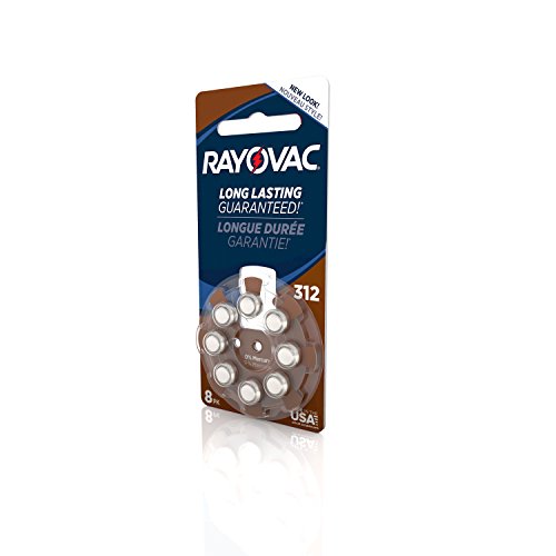 RAYOVAC Size 312 Hearing Aid Batteries, 8-Pack, L312ZA-8ZMB