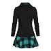Lutos Plus Size Womens Turtleneck Cowl Neck Tops Button Plaid Patchwork Ruffles Shirts Tunic Long Sleeve Pulloverthumb 1