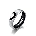 Valentine's Day Gift,6mm Heart Matching Couple Rings for him and her Stainless Steel Wedding Engagement Bands Sets Promise Rings for Couples, Engraved I Love You with Box Chain Anniversary Birthday