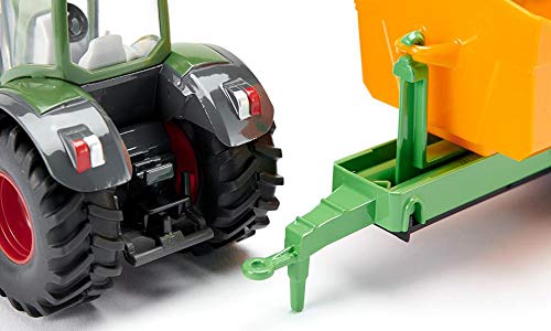 siku 1989, Fendt Traktor mit Hakenliftfahrgestell und Mulde, 1:50, Metall/Kunststoff, Grün, Voll funktionsfähiger Muldenanhänger – Bild 7