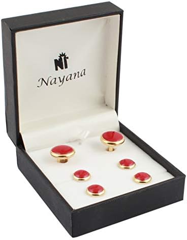 virom Cufflinks and Studs Set for Tuxedo Shirts Business Wedding 2 Cufflinks and 4 Studs