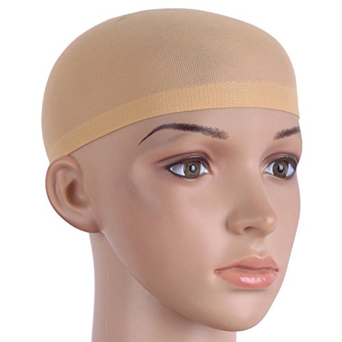 image for MapofBeauty 3 Pieces One Size Wig Caps (1 Beige Yellow Nylon Hair Net 