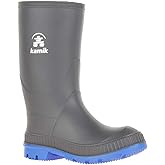Kamik Kids Stomp Waterproof Rain Boots,Charcoal/Blue,7T