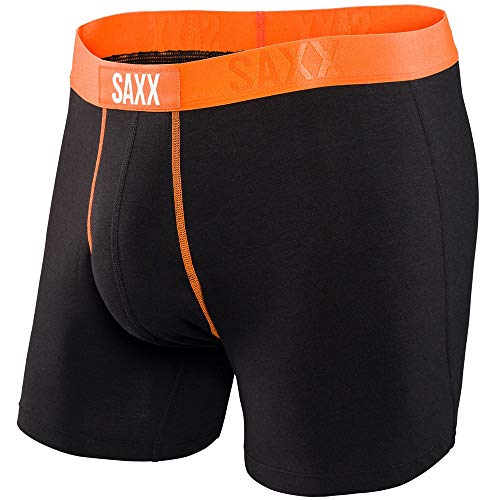 SAXX Underwear Co. Saxx Men's Boxer Brief Fiesta - Black/Orange - XS