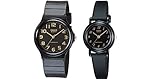 Casio #MQ24-1B2/LQ139A-1 Men and Women's Classic Analog Watches