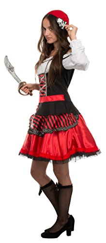 Brandsseller Damen Verkleidung Kostüm Piratin - enthält Kleid und Piratenkopftuch - für Karneval Fasching Halloween - L… – Bild 5