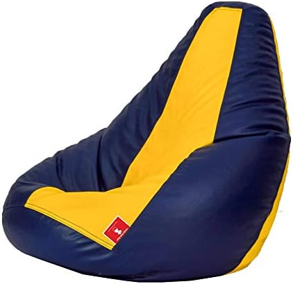 ComfyBean - Bean Bag Filled with Beans - Bean Bag - Size : Jumbo - Color : Indigo Yellow