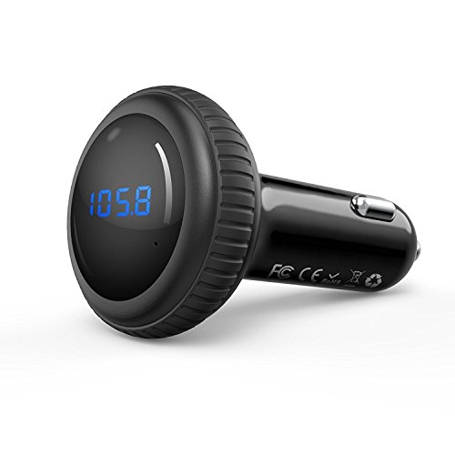 iClever Wireless Bluetooth FM Transmitter Radio Adapter Car Kit with SD Remote Controller for iPhone 7/6s/6/5s/5, iPad Pro/mini/Air, Samsung Galaxy S7/S6/Edge/Plus, Note 5/4, LG and More - Black