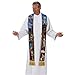 Christmas Nativity Vestments Stained Glass Christmas Nativity Overlay Stole, 110 Inch Beige
