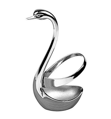 Stainless steel fruit fork spoon holder -swan base hold…