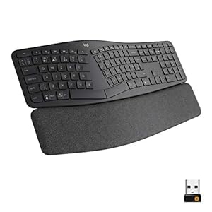 Logitech ERGO K860 Wireless Ergonomic Keyboard - Split Keyboard Layout, Wrist Rest, Natural Typing, Stain-Resistant…