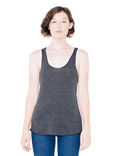 American Apparel Women's Tri-Blend Racerback Tank Shirt, Black, Large