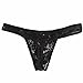 FEESHOW Men's Lace Flower Bikini Thongs G String Sissy Panties Underwear Black XX-Large(Waistline 29.0-40.0