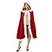 Quesera Women's Christmas Cloak Deluxe Velet Mrs Santa Hooded Cape Costume