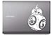 star wars bb8 (White 4") Vinyl Decal Sticker for Car Automobile Window Wall Laptop Notebook Etc.... Any Smooth Surface Such As Windows Bumpers