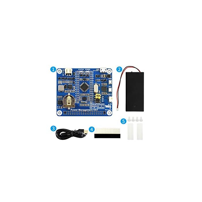 Buy Waveshare Power Management HAT Smart Power Bank for Raspberry Pi ...
