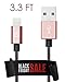Volts USB-A to Lightning Cable Cord, MFi Certified Charger Compatible with iPhone, iPad, Rigorously Tested for Long Lifespan (Rose Gold 3.3 Feet)