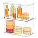 mDesign Stackable Bathroom Storage Box with Lid - Container for Organizing Hand Soaps, Body Wash, Shampoo, Conditioner, Hand Towels, Hair Accessories - Lumiere Collection - 4 Pack - Clear