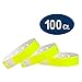 100 WristCo Neon Yellow Plastic Wristbands - Wristbands for Events