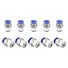 SNS SPC8-N02 BE 8mm Tube OD x 1/4 NPT Male Straight Nickel Plated Brass Push to Connect Pneumatic Fittings（10 PCS）