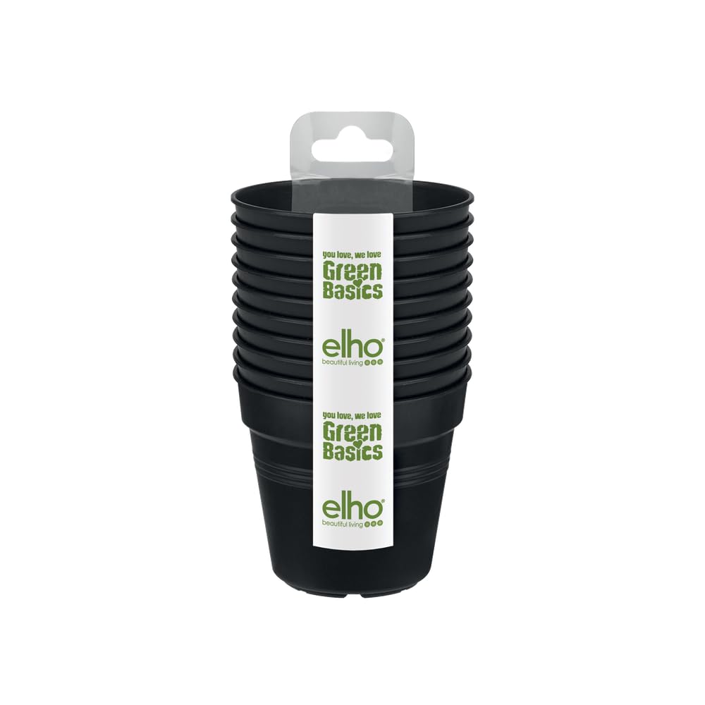 elho Green Basics Growpot 8 - Growpot for Grow your Own - Ø 7.5 x H 12.0 cm - Black/Living Black — image 1