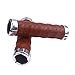 KINGOU Honey Brown Leather Handlebar Grip for Bicycle/Fixed Gear/Mountain/Folding Bike Double Lock-on Bar Grip
