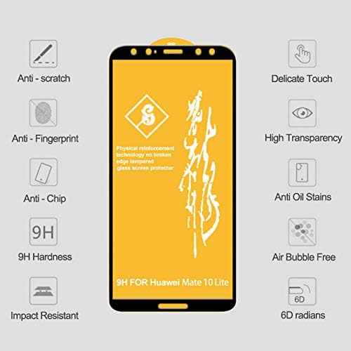 LOUQBH Screen Protector 6D Glass on for Huawei Mate 20 for Huawei Nova 2I on The Phone Protective Glass for Huawei Mate 10 Lite Glass 2 pcs