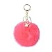 DZT1968® Solid Color Imitate Rabbit Fur Ball Keychain Handbag Key Ring Car Key (Watermelon Red)