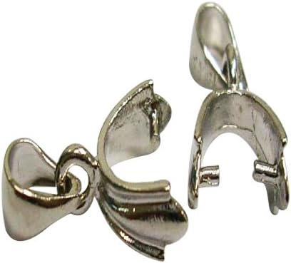 Pandahall 20pcs Platinum Tone Iron Ice Pick Pinch Bails, 8.5mm, Hole: 3x4mm; Pin: 0.8mm