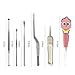 Felicey 6 Pcs Ear Pick Ear Curette LED Light Earwax Removal Cleaner with Stainless Steel Storage Box (Pink)