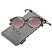 SOJOS Classic Clubround Shades Semi-Rimless Unisex Sunglasses with Metal Rivet SJ2031 with Tortoise Frame/Gradient Brown Lens