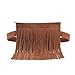 Fashion Brown Velvet Fringe Tassel Waist Fanny Pack Belt Bag Travel Purse for women