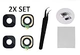 2X Back Rear Camera Glass Lens Cover Replacement + Tool + Guide with Tips + Adhesives Preinstalled + Tempered Glass + Clean Cloth for Samsung Galaxy S7 G930/S7 Edge G935 (Any Carriers)