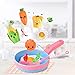 Balnore Kids Kitchen Pretend Play Toys, 28 Pcs Macaron Toy Kitchen Sets with Cooking Set Cookware Playset Pots and Pans Healthy Cutting Vegetables,Knife,Utensils, Little Chef for Kids Toddlers