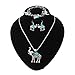 Paxuan Womens Vintage Elephant Turquoise Jewelry Sets Retro Silver Turquoise Elephant Pendant Necklace Drop Earrings Link Bracelet Set (Turquoise)