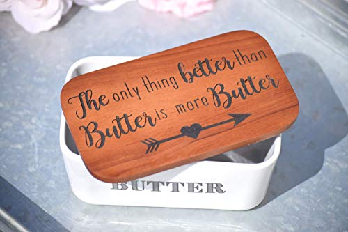Butter Dish - Farmhouse Kitchen Decor - Funny Butter Dish - Butter Dish With Lid - Covered Butter Dish - Holiday Gifts Porcelain Butter Dish