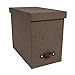 Bigso John File Box Canvas-Like Paper-Laminated Fiberboard with Leather Handle, Dark Brown, 10 2 x 7 x 13 Inches