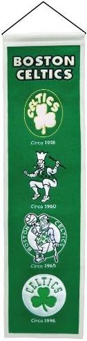 NBA Basketball Boston Celtics - 8"x32" Heavy Wool with Embroidery Sport Team Logo Unframed Heritage Banner #3002