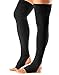 ToeSox Women’s Wool Thigh High Ribbed Knit Open Heel Leg Warmer for Dance, Yoga, and Fashion