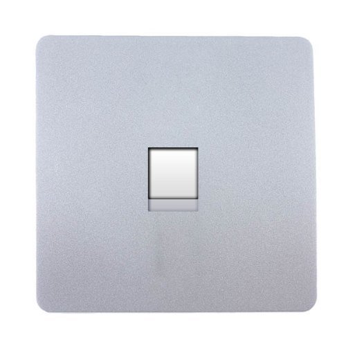 Trendi Switch Artistic Modern Glossy Telephone Socket Silver
