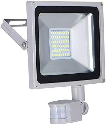 Missbee 50W PIR Motion Sensor Led Flood Light,Outdoor Spotlight,Waterproof IP65,5500lm, Super Bright Security Lights Garage, Garden, Lawn,Yard Playground (Cold White)