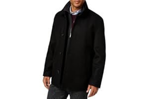 LONDON FOG Men's Wool Coat | Classic Fit, Single-Breasted Overcoat | Big and Tall Winter Coats for Men | Wool Blend Jacket