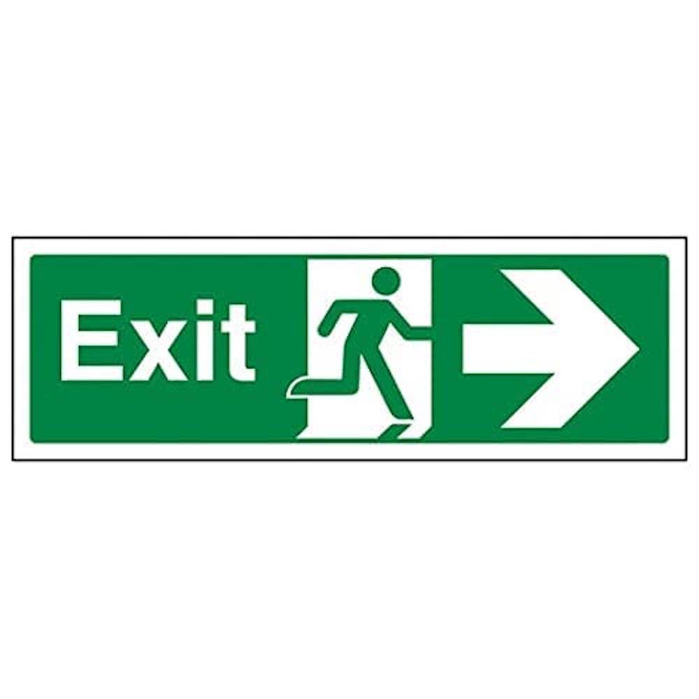 V Safety Eco Friendly Fire Exit - Fire Exit Arrow Right - 450 x 150 mm Safety Sign