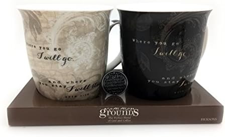 Mr &amp; Mrs Together Forever Mug Set with Rose Love Pewter Charm Wedding Gift Mug