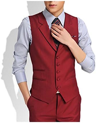 Meiruian Men's Slim Business Wedding Tuxedo Casual Suit Vest V-neck Waistcoat