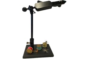 Black Crown Lever Action Fly Tying Vise with Base